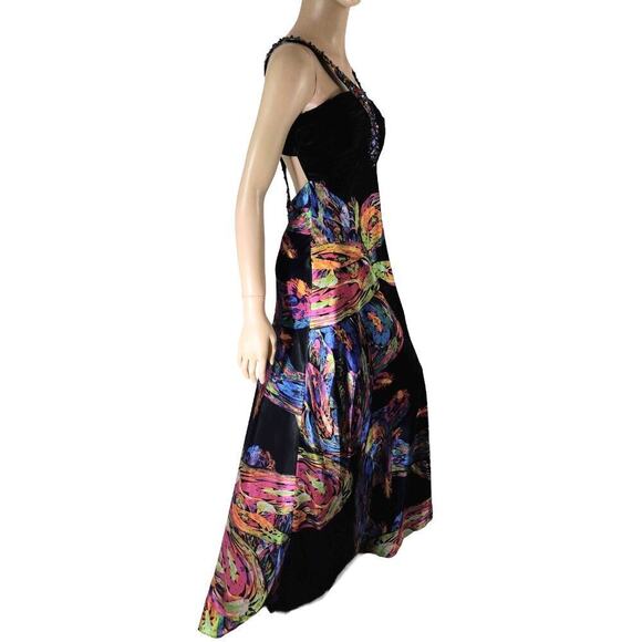 Hailey Logan By Adrianna Papell Abstract Multicolor Maxi Dress Size 3/4 Formal - Picture 8 of 13